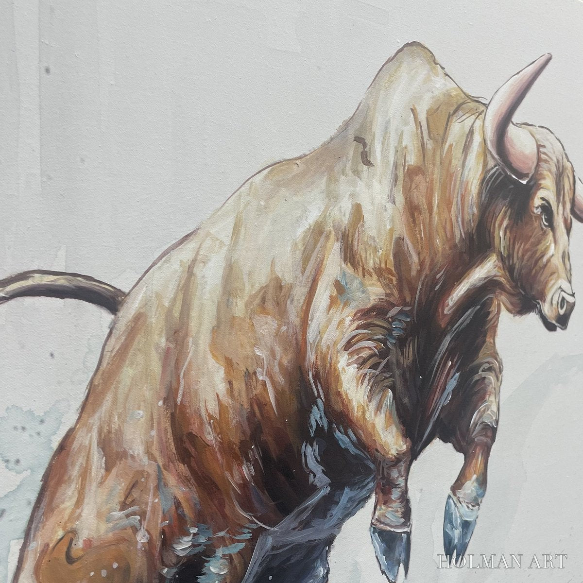 HOLMAN ART Clash of Forces – Panoramic Wildlife Oil Painting - image 6
