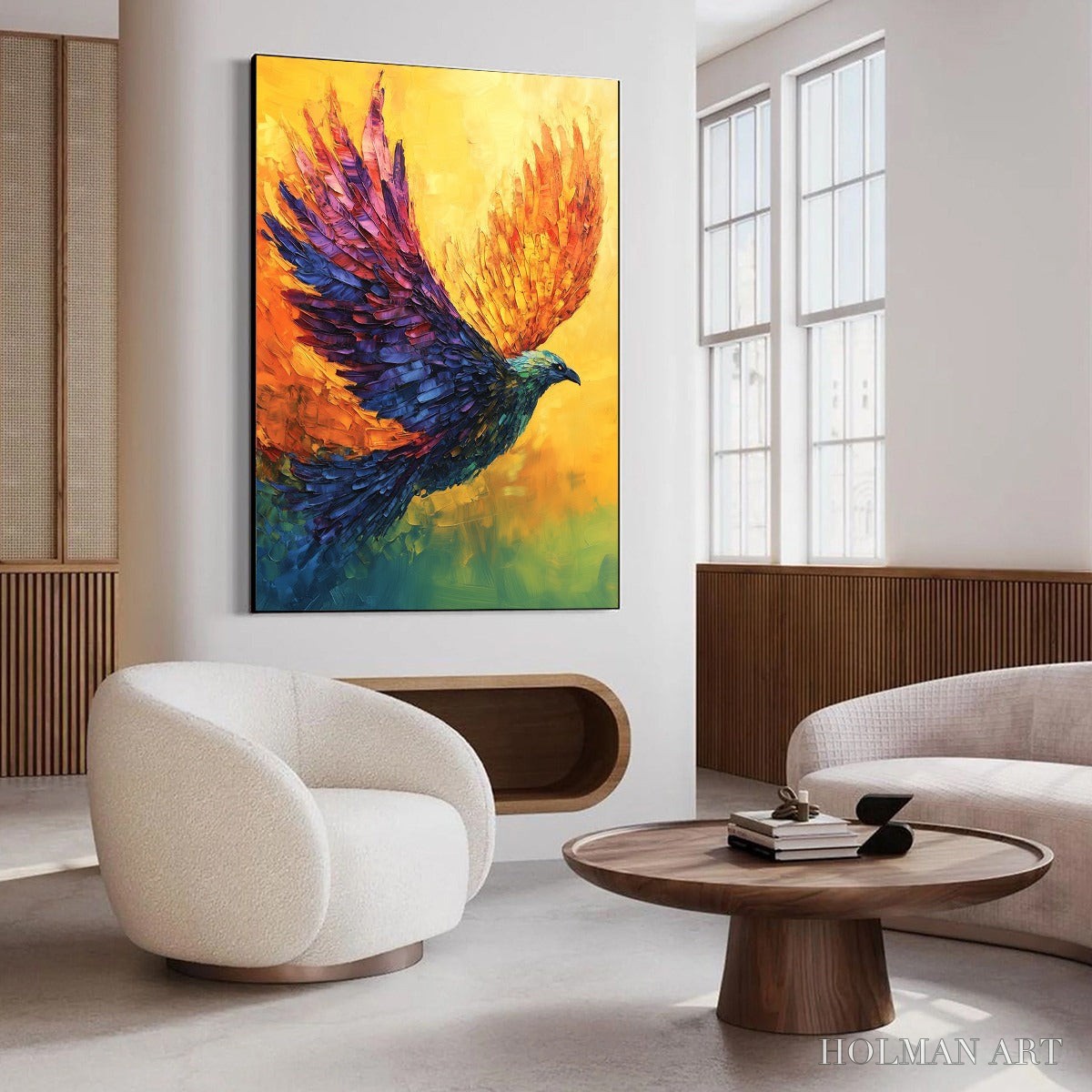 HOLMAN ART Flight of Fancy – Textured Impasto Bird Oil Painting - image 4