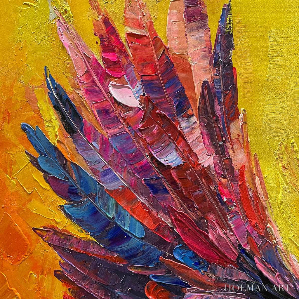 HOLMAN ART Flight of Fancy – Textured Impasto Bird Oil Painting - image 5