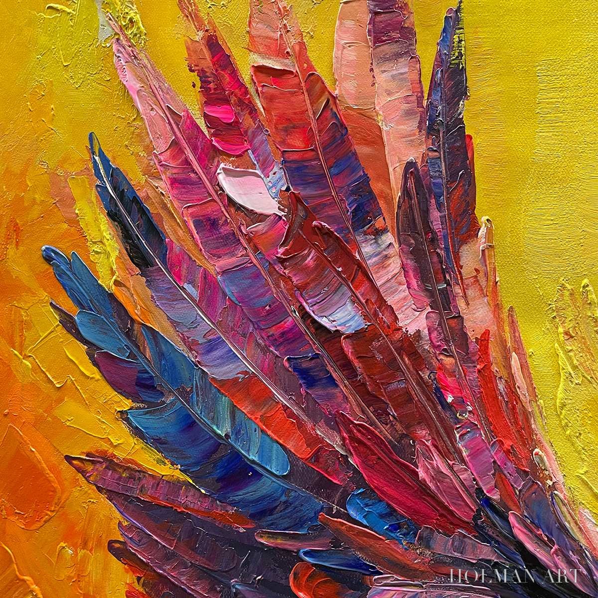 HOLMAN ART Flight of Fancy – Textured Impasto Bird Oil Painting - image 5