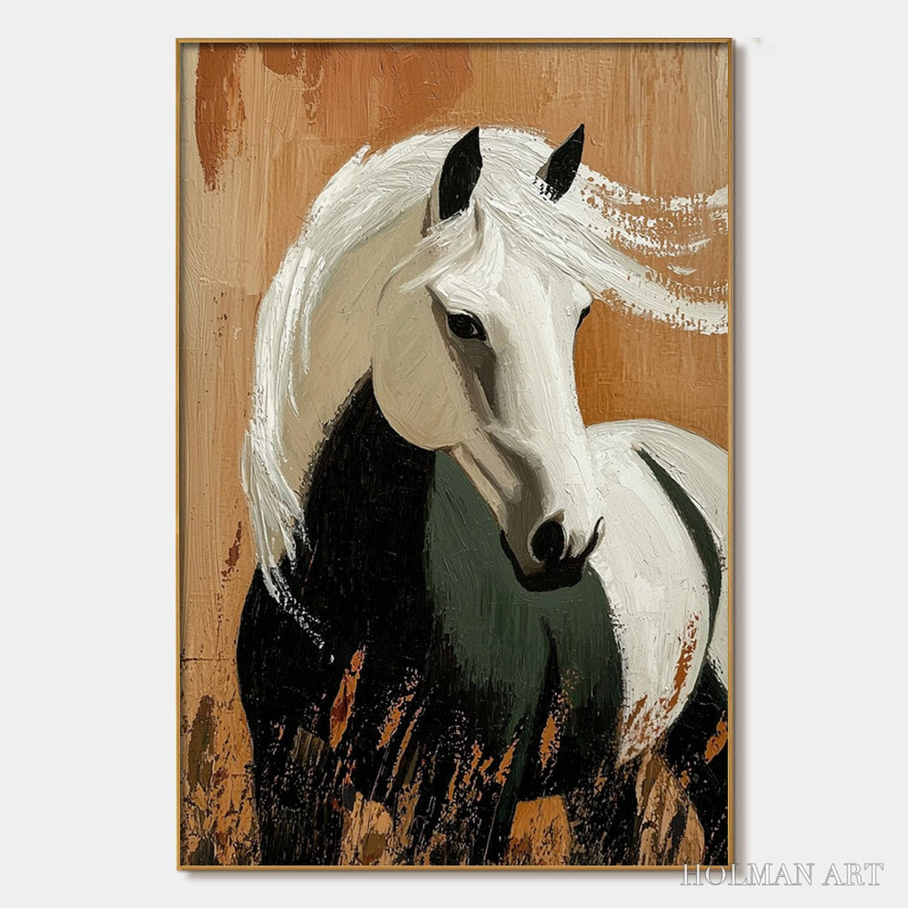 HOLMAN ART Windwhisper – Textured Horse Portrait Oil Painting - image 1