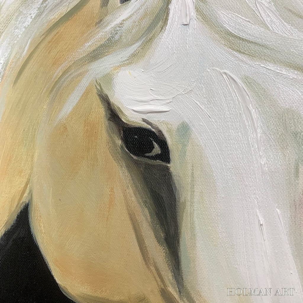 HOLMAN ART Windwhisper – Textured Horse Portrait Oil Painting - image 3
