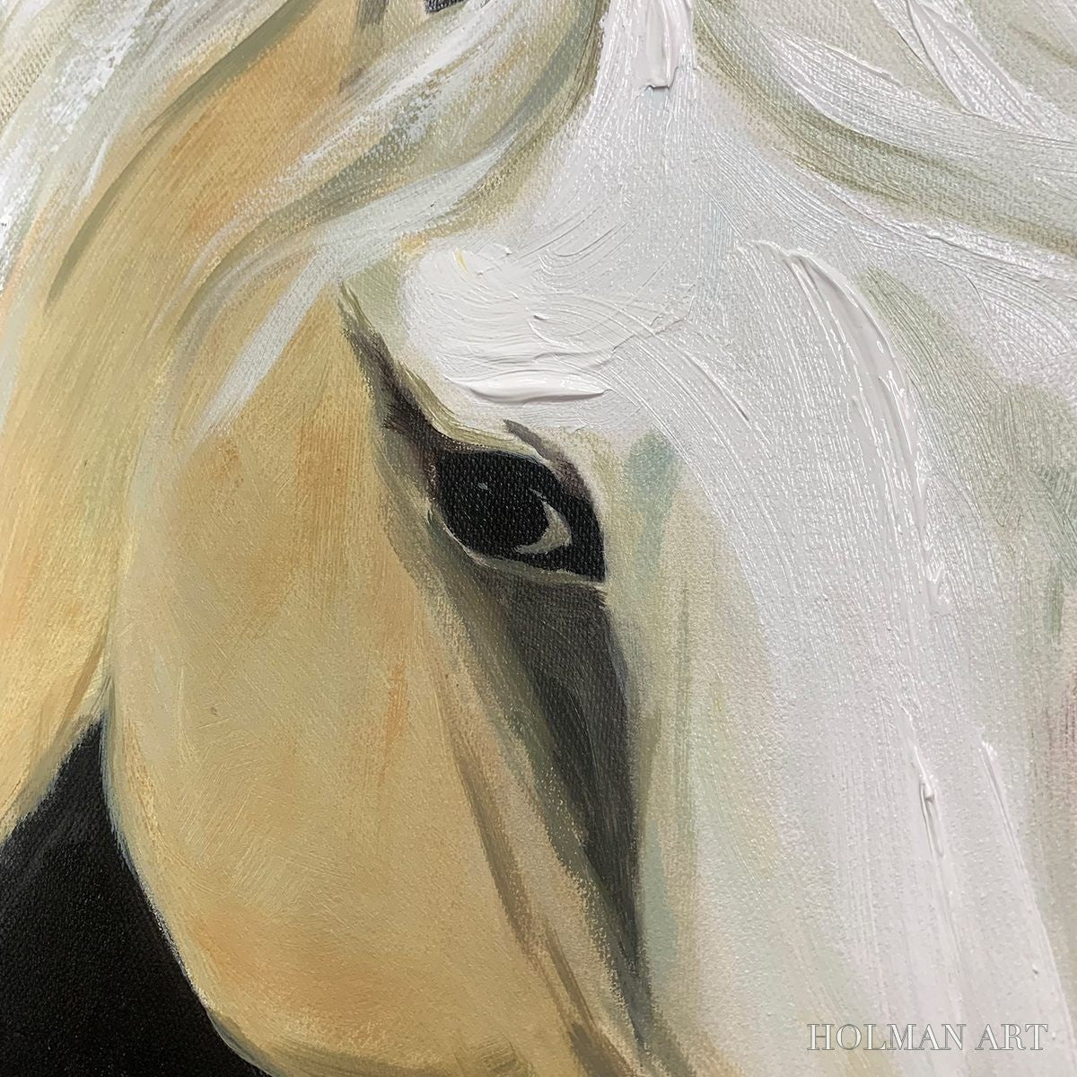 HOLMAN ART Windwhisper – Textured Horse Portrait Oil Painting - image 3