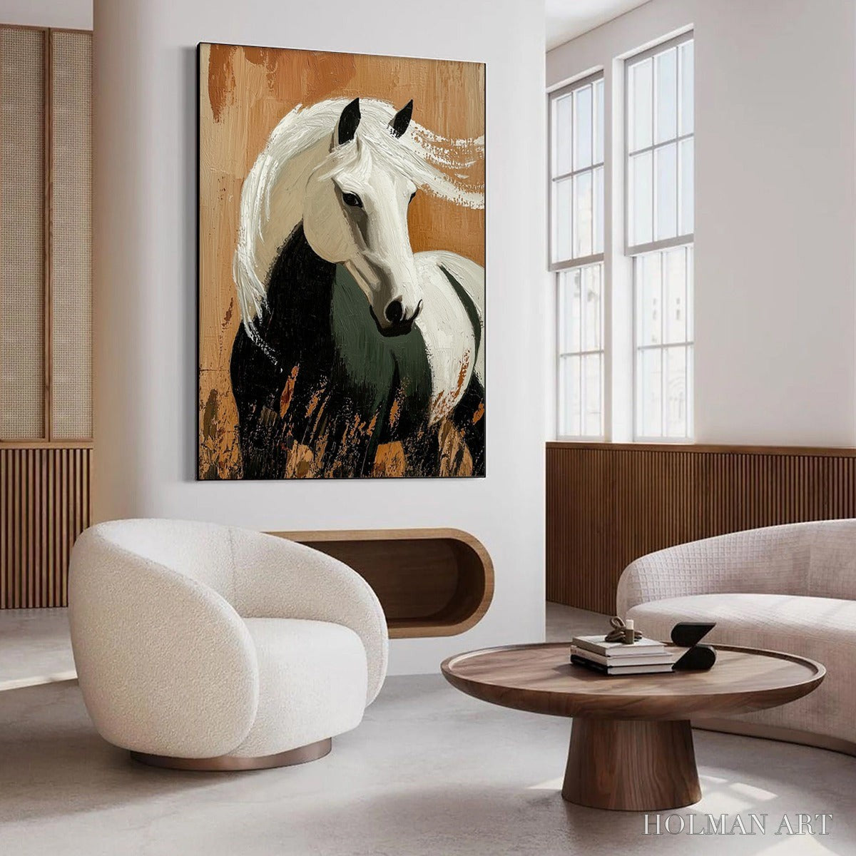 HOLMAN ART Windwhisper – Textured Horse Portrait Oil Painting - image 4