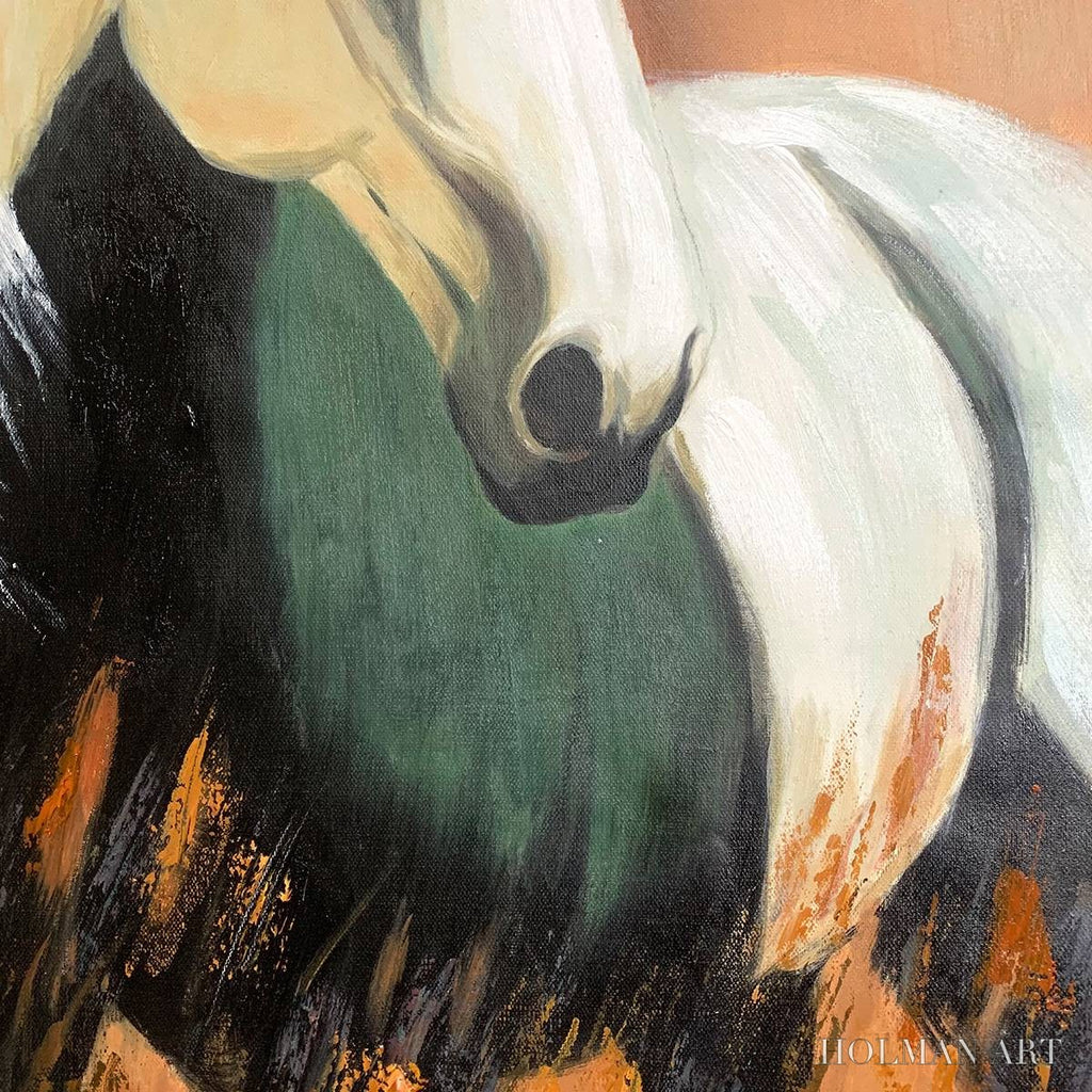 HOLMAN ART Windwhisper – Textured Horse Portrait Oil Painting - image 5
