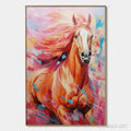 HOLMAN ART Pink Fire – Colorful Horse Oil Painting on Canvas - image 1