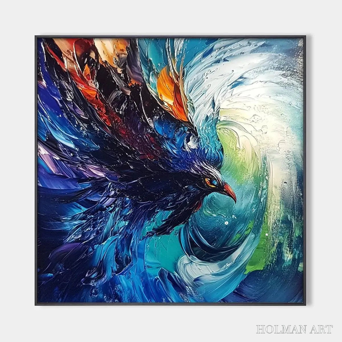 HOLMAN ART Storm Razor – Dynamic Impasto Bird Painting - image 1