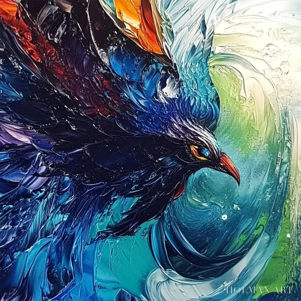 HOLMAN ART Storm Razor – Dynamic Impasto Bird Painting - image 3