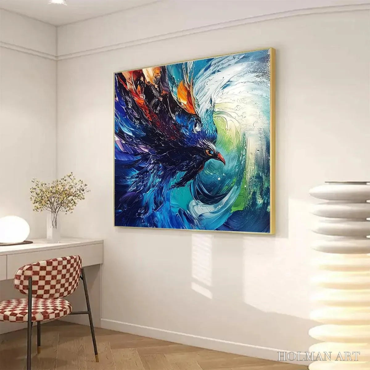 HOLMAN ART Storm Razor – Dynamic Impasto Bird Painting - image 4