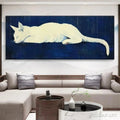 HOLMAN ART Sleeping White Cat Panoramic – Cat Painting, Panoramic , Pet Portrait - image 2