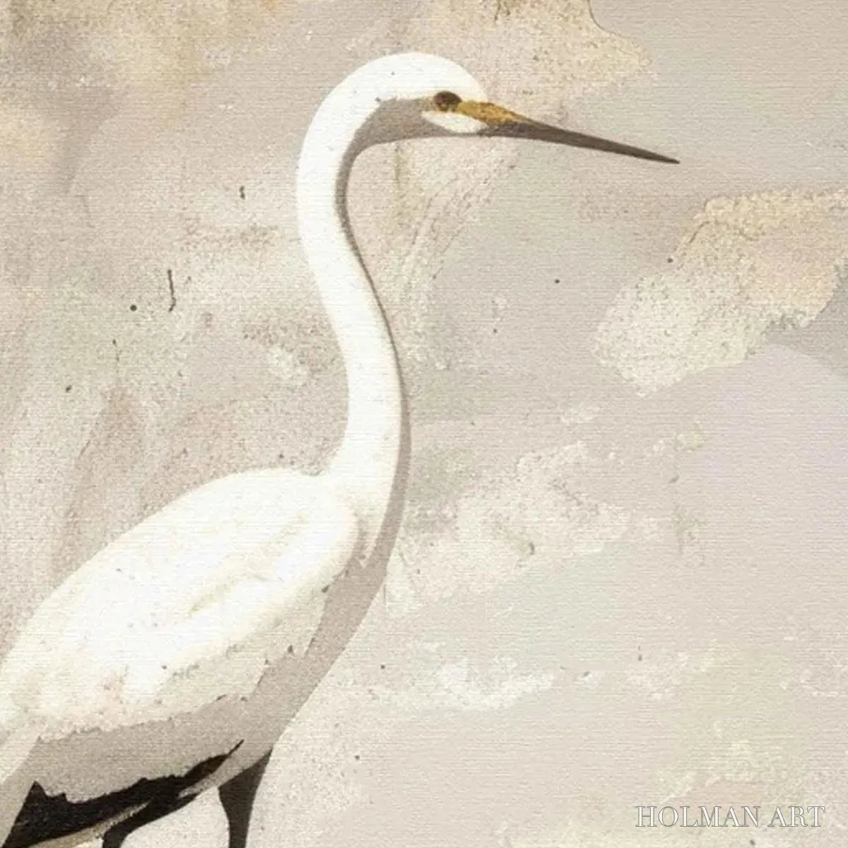 HOLMAN ART White Heron Panoramic – Heron Painting, Panoramic , Bird Art - image 3