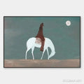HOLMAN ART Solitary Rider – Minimalist Horse and Rider Painting, Panoramic - image 1