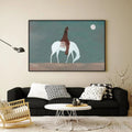 HOLMAN ART Solitary Rider – Minimalist Horse and Rider Painting, Panoramic - image 2