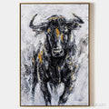 HOLMAN ART Charging Bull – Textured Bull Painting, Vertical - image 1