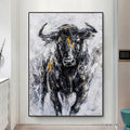 HOLMAN ART Charging Bull – Textured Bull Painting, Vertical - image 2