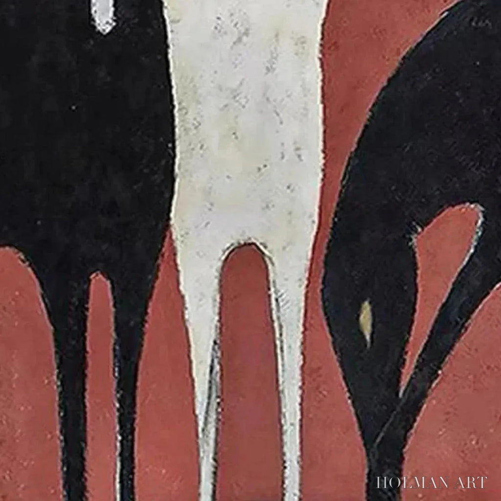 HOLMAN ART Three Horses On Red – Minimalist Horse Painting, Vertical - image 3
