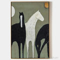 HOLMAN ART Three Horses – Minimalist Horse Painting, Vertical - image 1