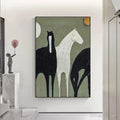 HOLMAN ART Three Horses – Minimalist Horse Painting, Vertical - image 2