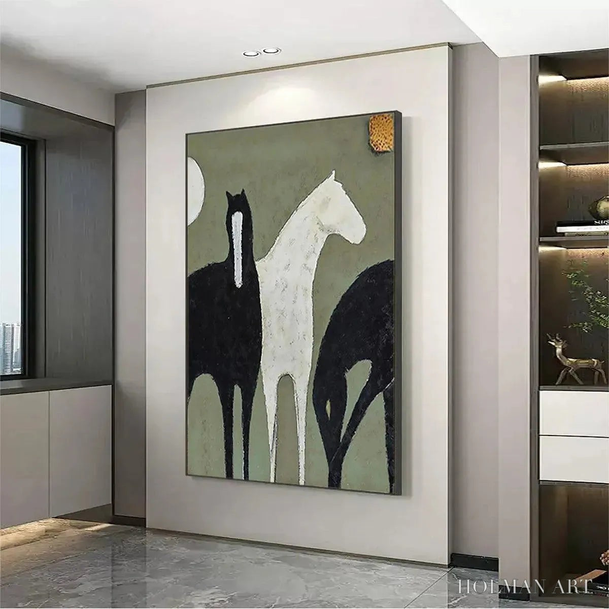 HOLMAN ART Three Horses – Minimalist Horse Painting, Vertical - image 5