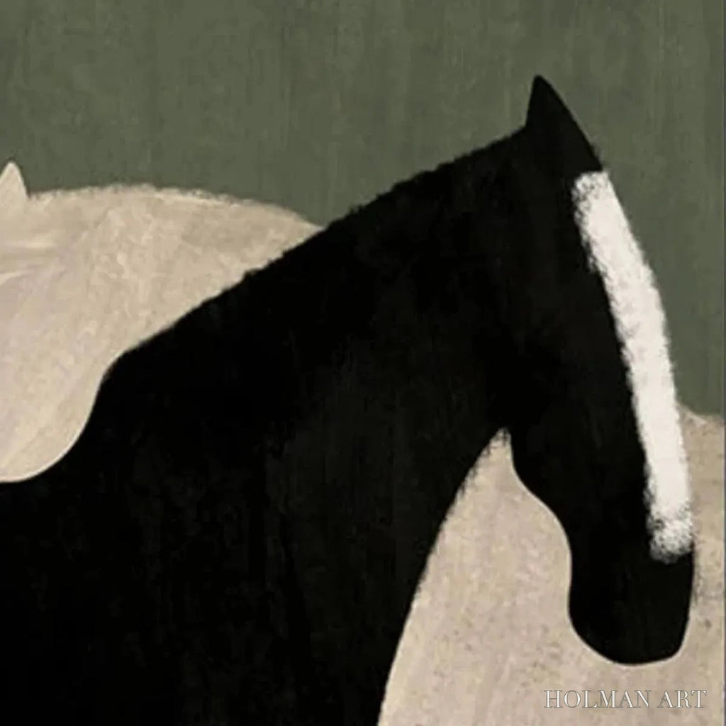 HOLMAN ART Minimalist Horses – Abstract Horse Painting, Vertical - image 3