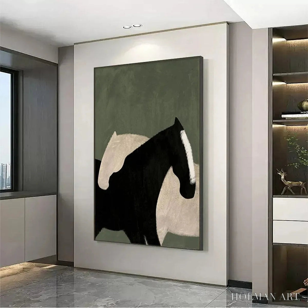 HOLMAN ART Minimalist Horses – Abstract Horse Painting, Vertical - image 4