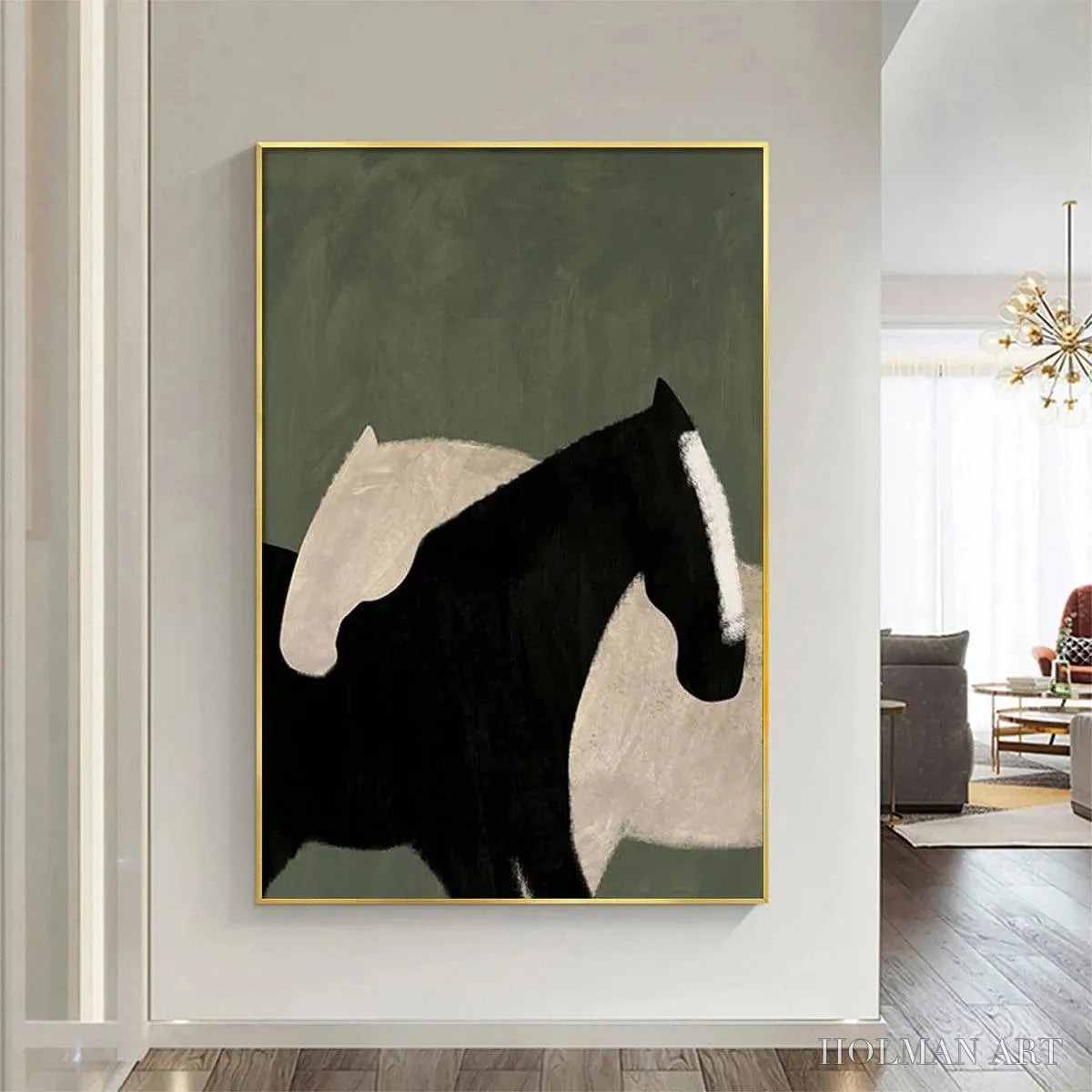 HOLMAN ART Minimalist Horses – Abstract Horse Painting, Vertical - image 5