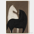 HOLMAN ART Two Horses On Brown – Minimalist Horse Painting, Vertical - image 1