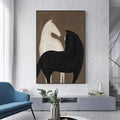 HOLMAN ART Two Horses On Brown – Minimalist Horse Painting, Vertical - image 2