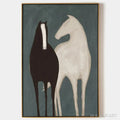 HOLMAN ART Two Horses – Minimalist Horse Painting, Vertical - image 1