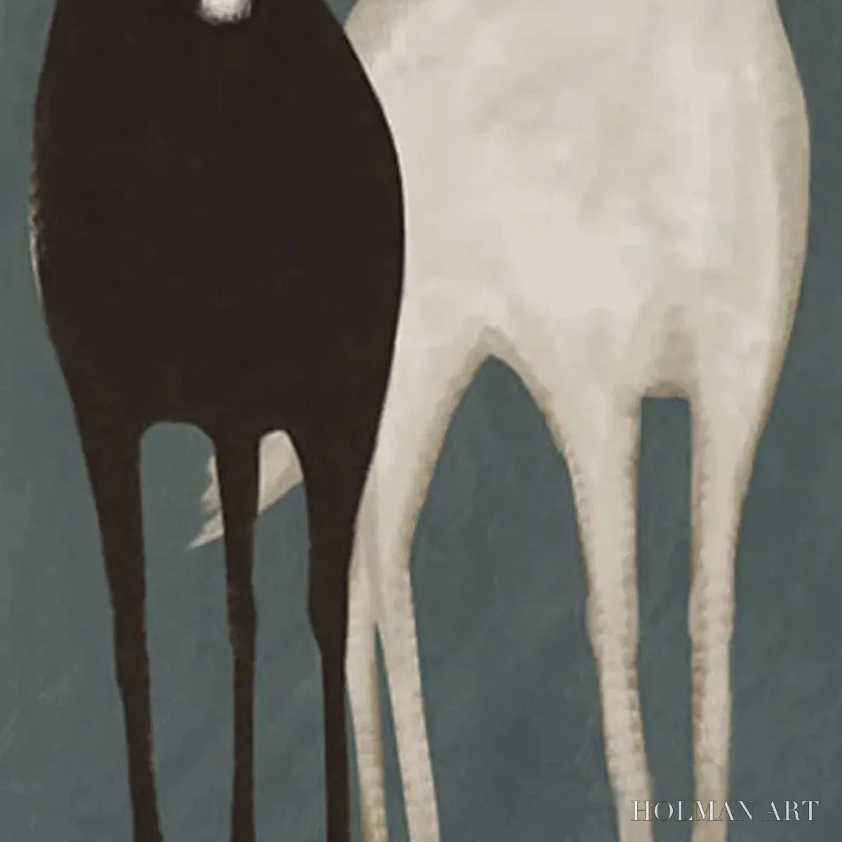 HOLMAN ART Two Horses – Minimalist Horse Painting, Vertical - image 5