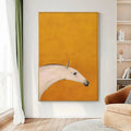HOLMAN ART White Horse On Yellow – Minimalist Horse Painting, Vertical - image 2