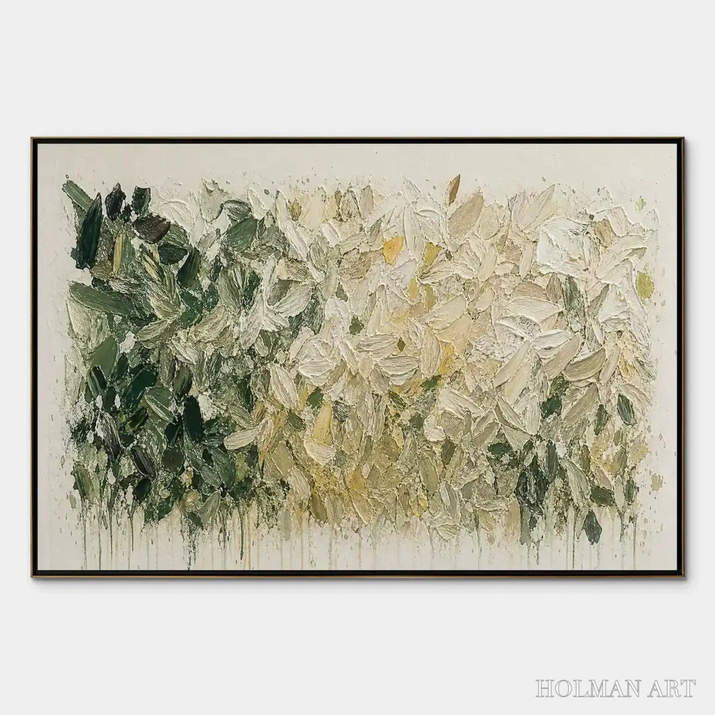 HOLMAN ART White Herbarium – White Botanical Abstract Painting - image 1