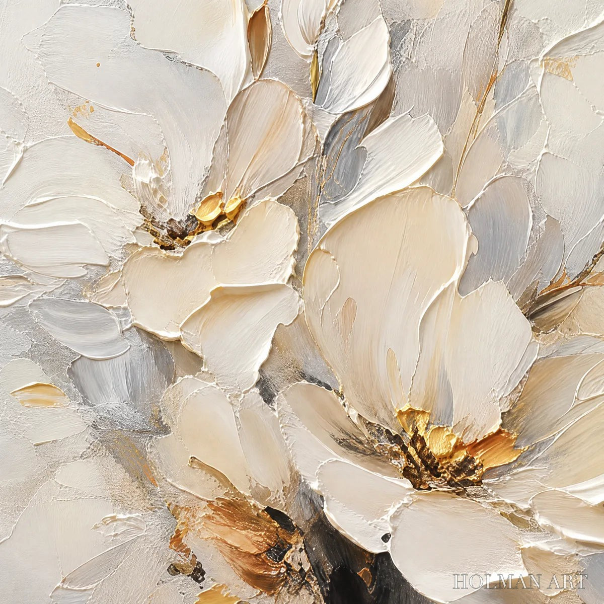 HOLMAN ART White Bloom – White Bloom Flower Painting - image 3