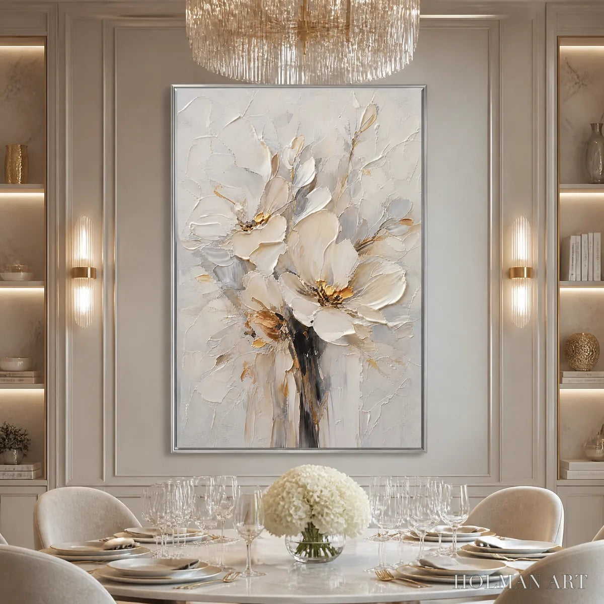 HOLMAN ART White Bloom – White Bloom Flower Painting - image 6