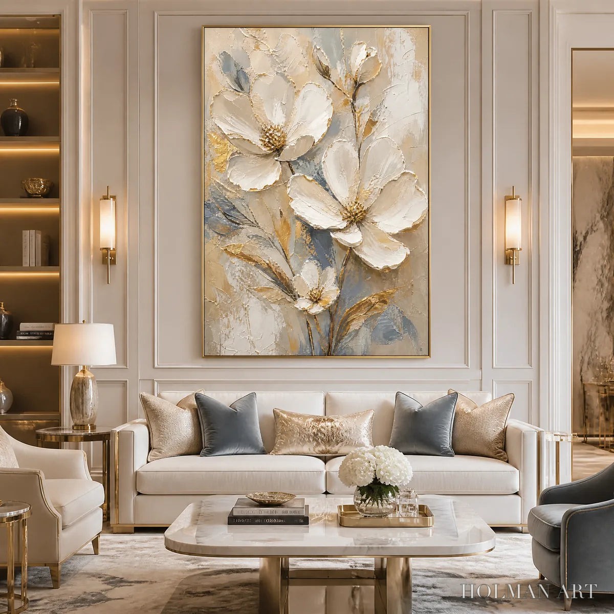 HOLMAN ART Moonlit Magnolia – White Magnolia Floral Painting - image 5