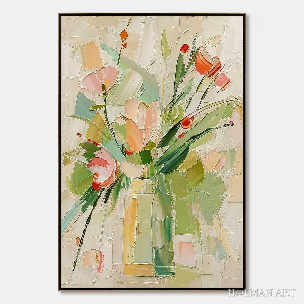HOLMAN ART Garden'S Breath – Textured Impasto Floral Still Life Oil Painting - image 1