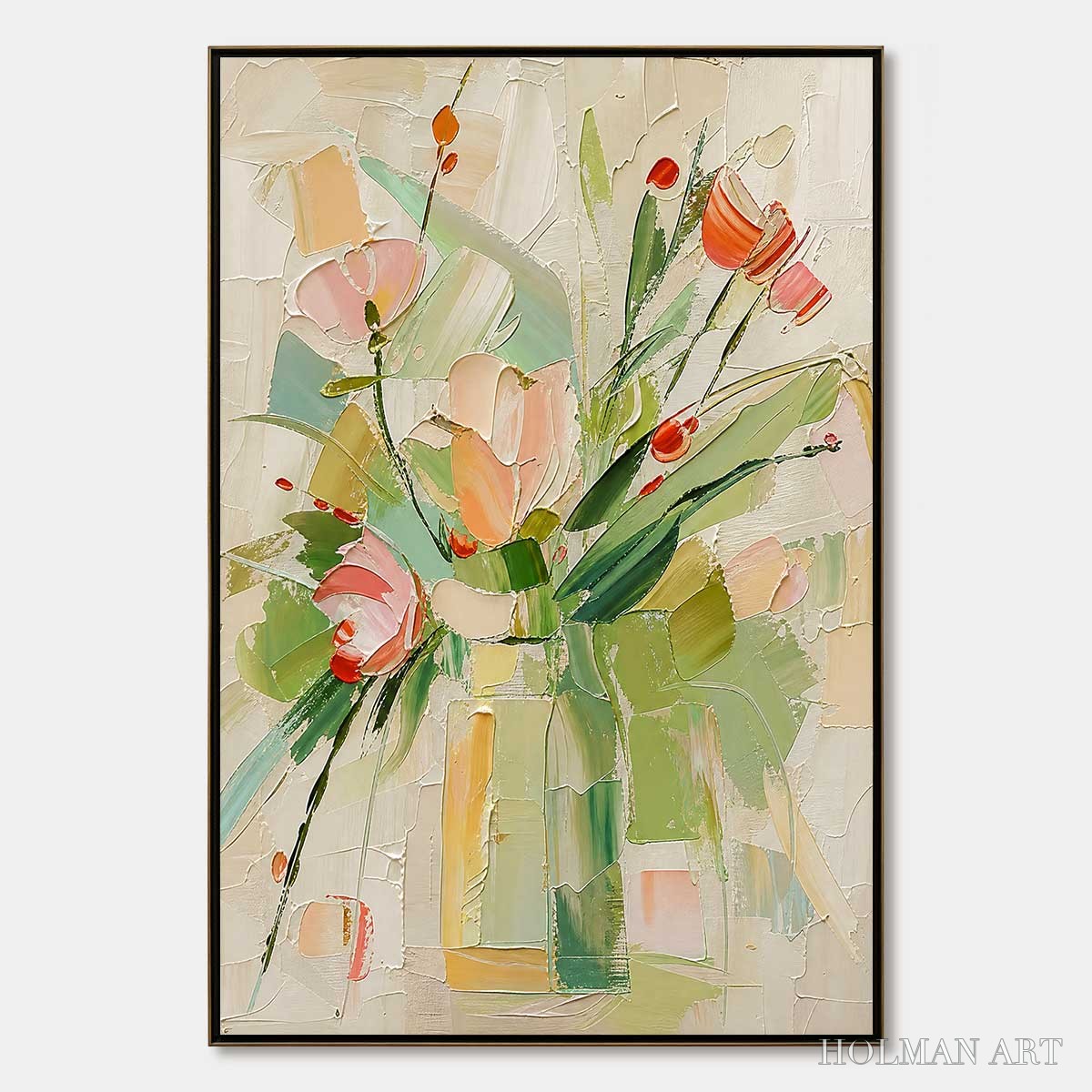 HOLMAN ART Garden'S Breath – Textured Impasto Floral Still Life Oil Painting - image 1