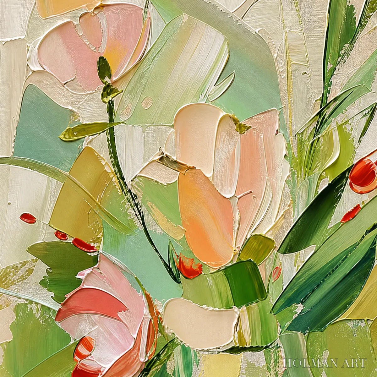 HOLMAN ART Garden'S Breath – Textured Impasto Floral Still Life Oil Painting - image 3