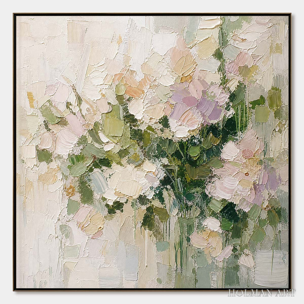 HOLMAN ART Garden Reverie Square Floral Impasto Oil Painting - image 1