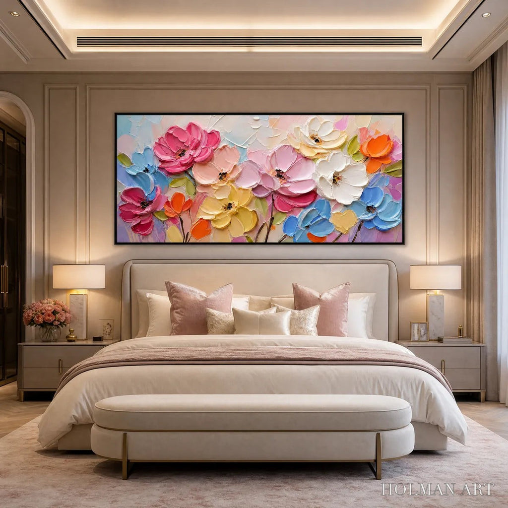 HOLMAN ART Symphony in Bloom – Colorful Impasto Floral Palette Knife Painting - image 5