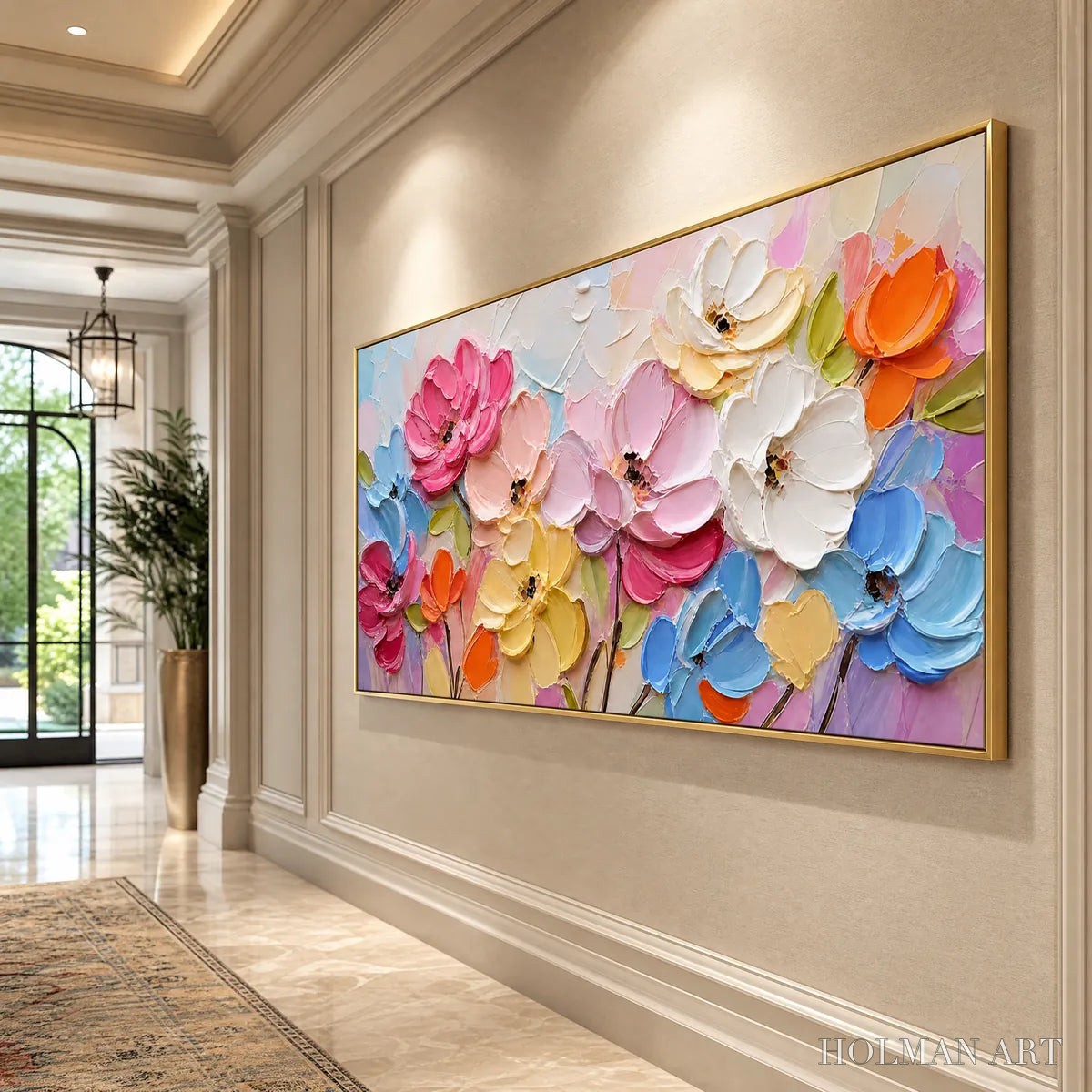 HOLMAN ART Symphony in Bloom – Colorful Impasto Floral Palette Knife Painting - image 6