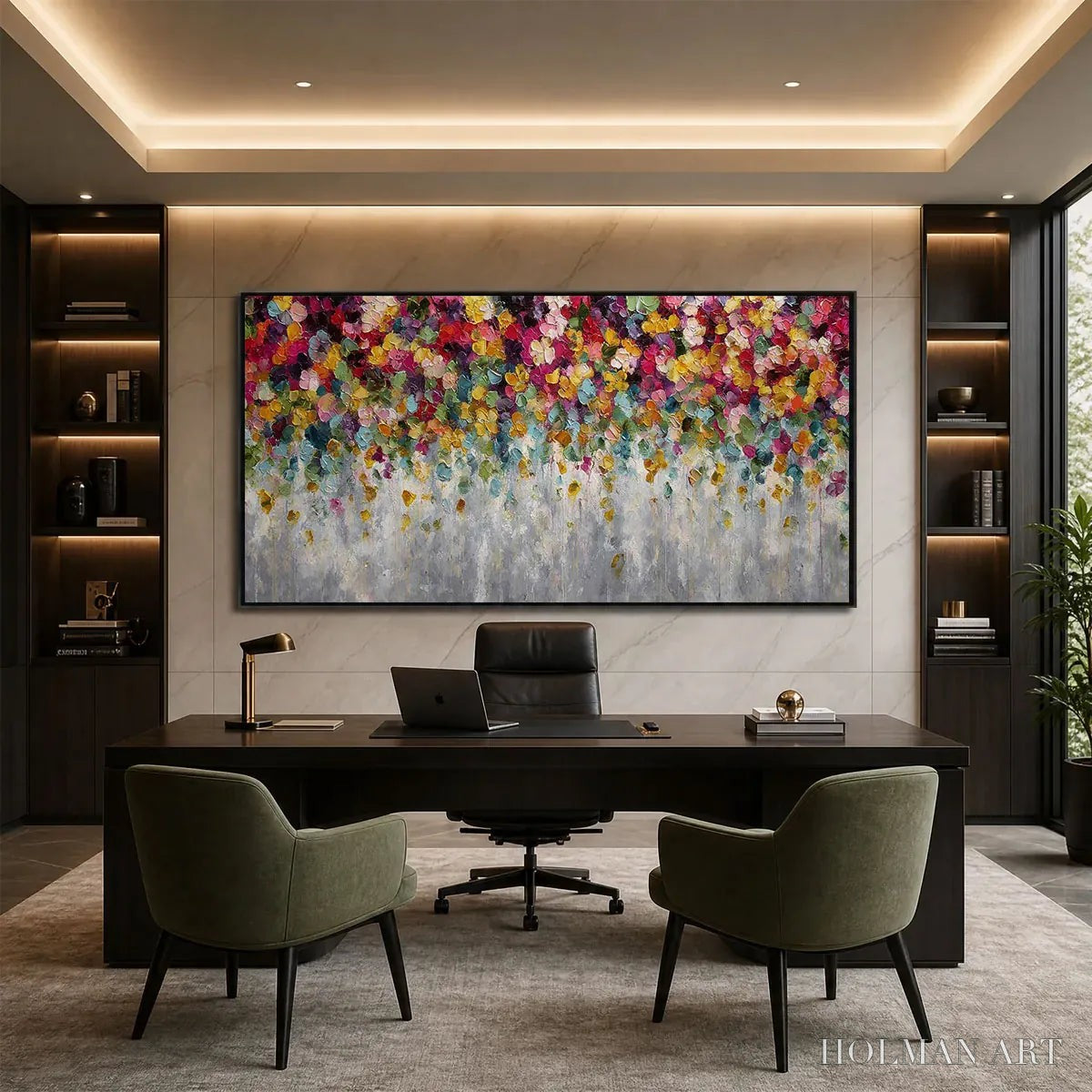 HOLMAN ART Festival – Colorful Abstract Floral Impasto Painting - image 2