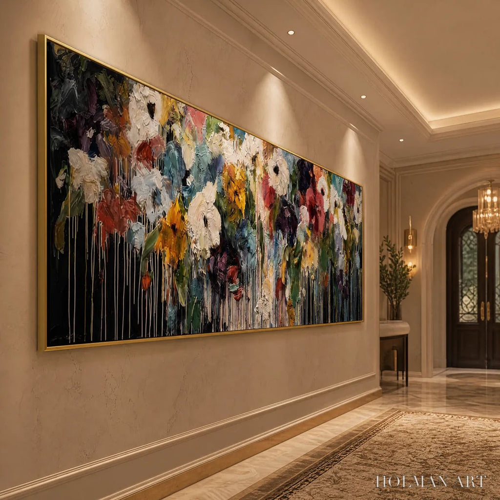 HOLMAN ART Chromatic Cascade – Colorful Abstract Floral Painting with Heavy Texture and Drips - image 5
