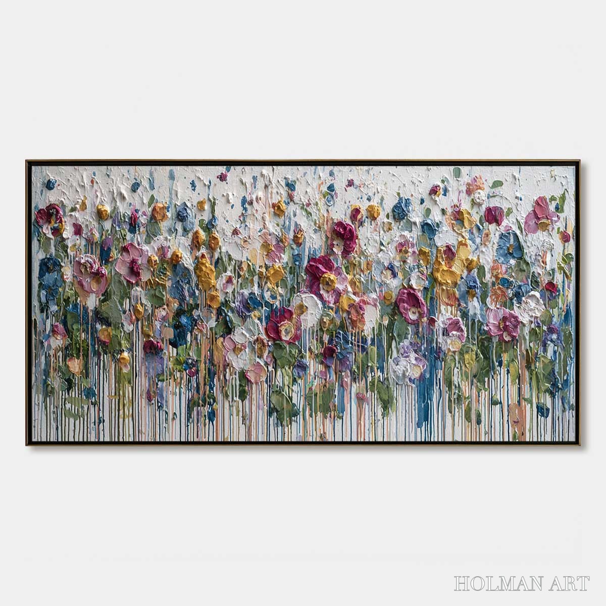 HOLMAN ART Eternal Bloom – Colorful Textured Impasto Flower Field Painting - image 1