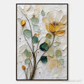 HOLMAN ART Golden Whisper – Textured Floral Impasto Painting with Gold Leaf - image 1