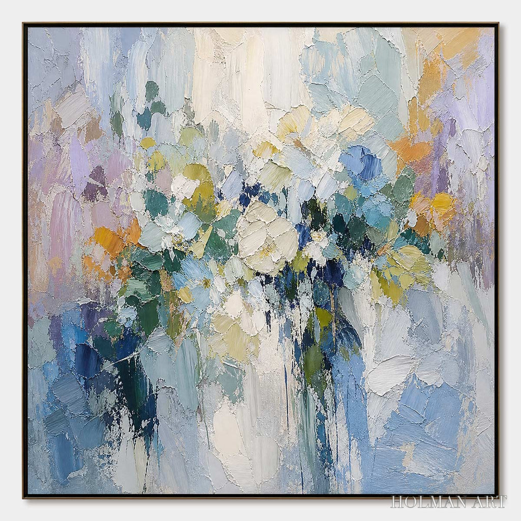 HOLMAN ART Ethereal Bloom Abstract Floral Textured Oil Painting for Walls - image 1