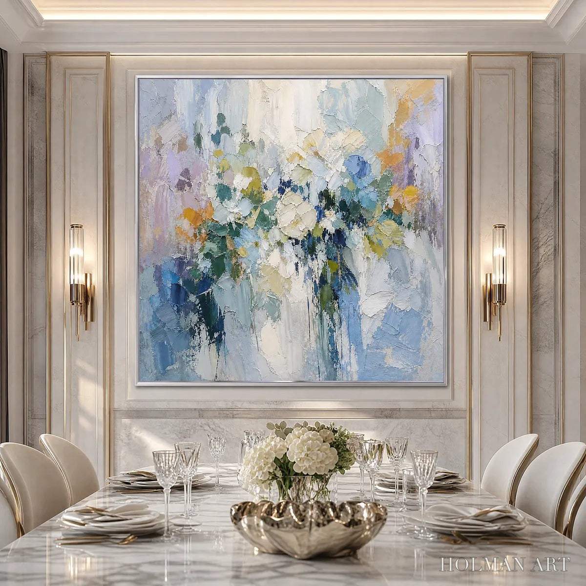 HOLMAN ART Ethereal Bloom Abstract Floral Textured Oil Painting for Walls - image 5