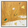 HOLMAN ART Ochre Whispers – Wabi Sabi Inspired Abstract Floral Painting - image 1