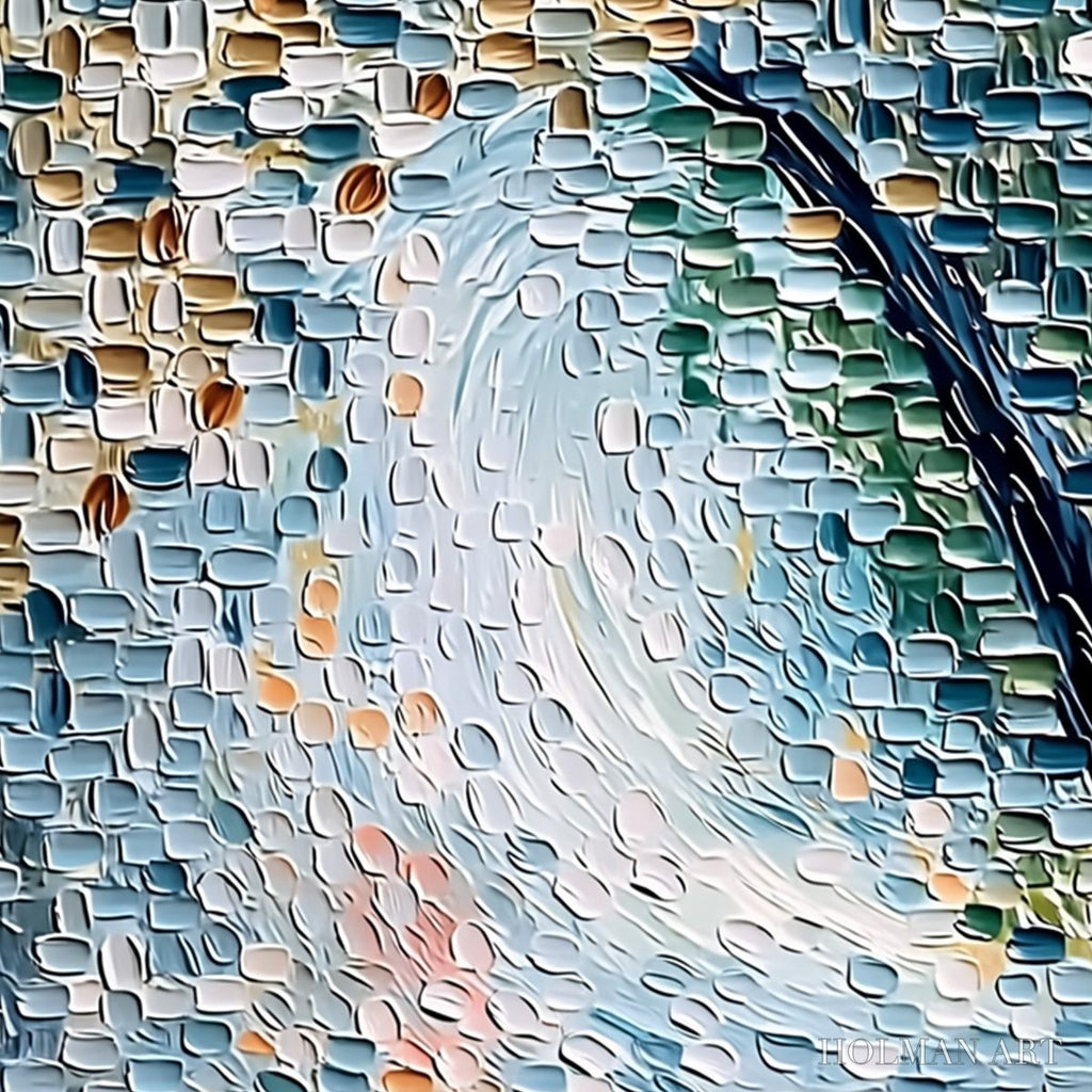 HOLMAN ART Cobblestone Blossom – Heavily Textured Abstract Tree Painting with Palette Knife Detail - image 5