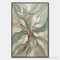 HOLMAN ART Verdant Whisper – Textured Abstract Botanical Leaf Painting - image 1